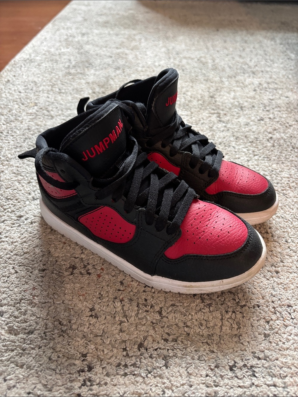 Nike Kids Black and Red High-Top Sneakers